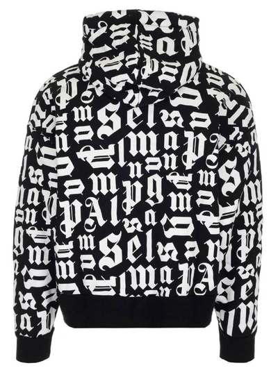 Shop Palm Angels Broken Monogram Print Hoodie In Multi