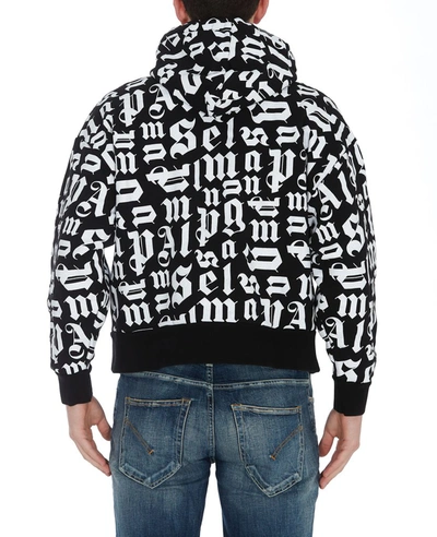 Shop Palm Angels Broken Monogram Print Hoodie In Multi