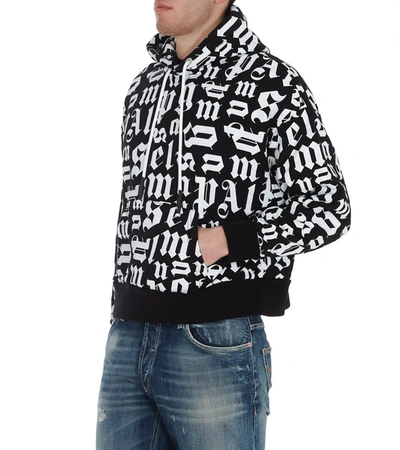 Shop Palm Angels Broken Monogram Print Hoodie In Multi