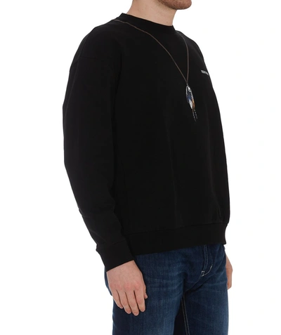 Shop Marcelo Burlon County Of Milan Feather Print Crewneck Sweatshirt In Black