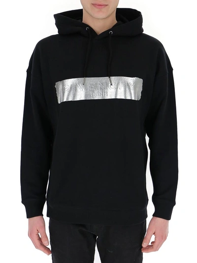 Shop Givenchy Logo Band Hoodie In Black