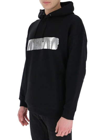 Shop Givenchy Logo Band Hoodie In Black