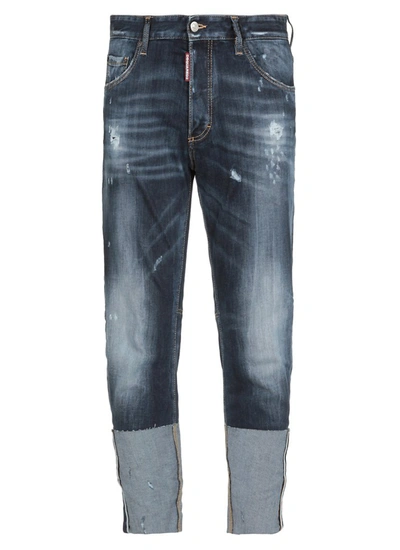 Shop Dsquared2 Skater Cropped Jeans In Blue