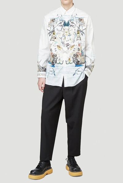 Shop Burberry Marine Sketch Printed Shirt In Multi