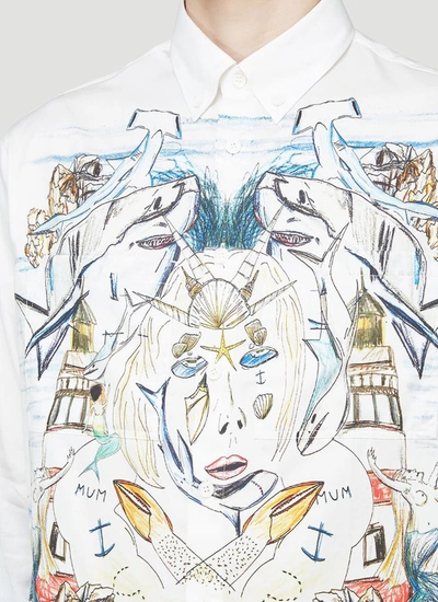 Shop Burberry Marine Sketch Printed Shirt In Multi