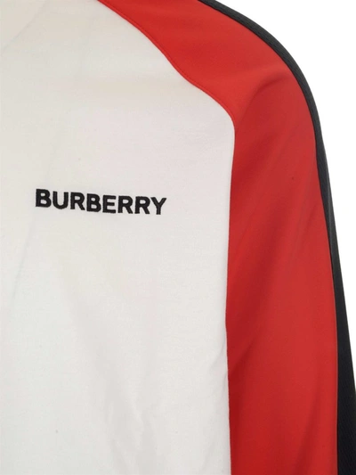 Shop Burberry Embroidered Logo Sweatshirt In Multi