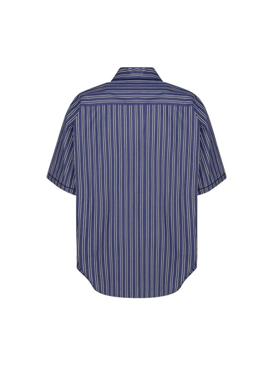 Shop Balenciaga Striped Short In Blue