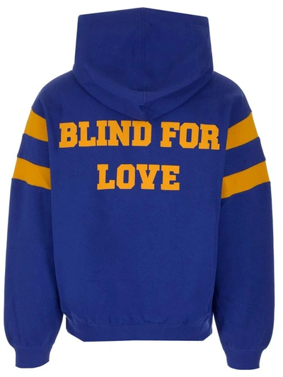 Gucci Blind For Love Logo Oversized Hoodie In Blue ModeSens