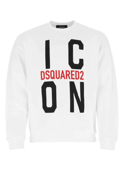 Shop Dsquared2 Logo Print Crewneck Sweatshirt In White