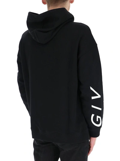 Shop Givenchy Refracted Embroidered Hoodie In Black