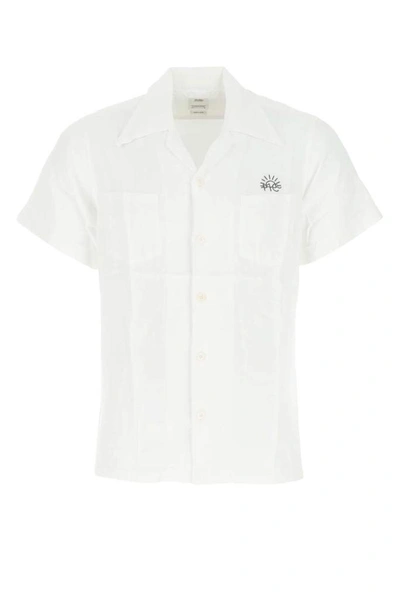 Shop Visvim Short Sleeve Collar Shirt In White