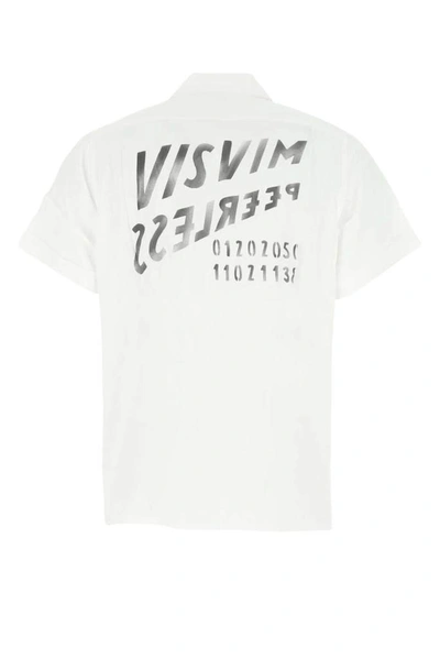Shop Visvim Short Sleeve Collar Shirt In White