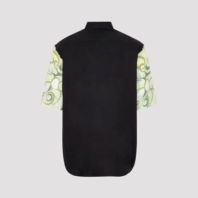 Shop Raf Simons Abstract Patterned Short Sleeve Shirt In Black
