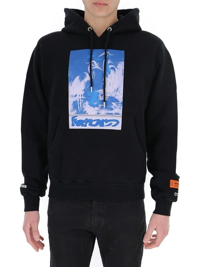 Shop Heron Preston Graphic Printed Hoodie In Black