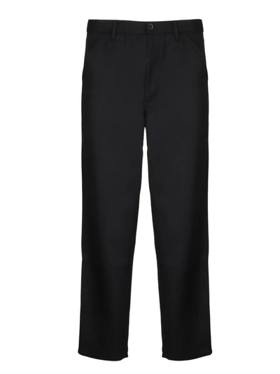Shop Comme Des Garçons Shirt Tailored Chino Trousers In Black