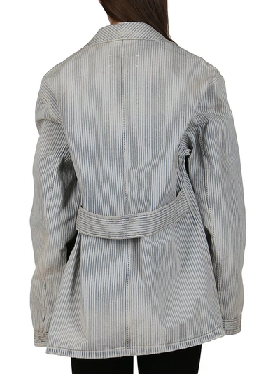 Shop Maison Margiela Pinstripe Overshirt In Multi