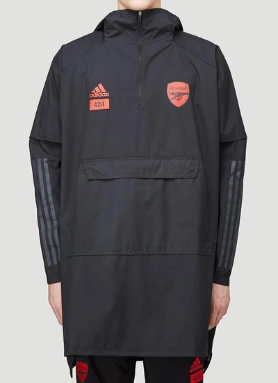 Shop Adidas Originals Adidas X Arsenal X 424 Hooded Poncho In Black