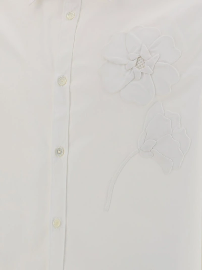 Shop Valentino Garden Floral Embroidery Shirt In White
