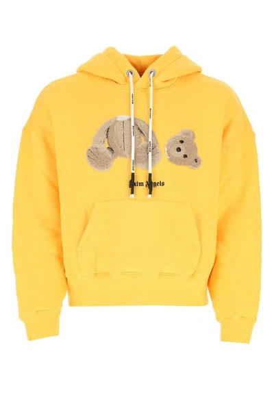 Shop Palm Angels Ice Bear Hoodie In Yellow