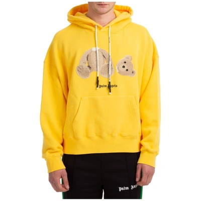 Shop Palm Angels Ice Bear Hoodie In Yellow