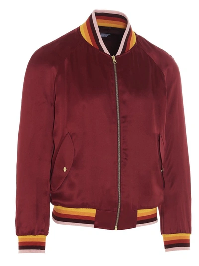 Shop Casablanca Graphic Embroidered Bomber Jacket In Red