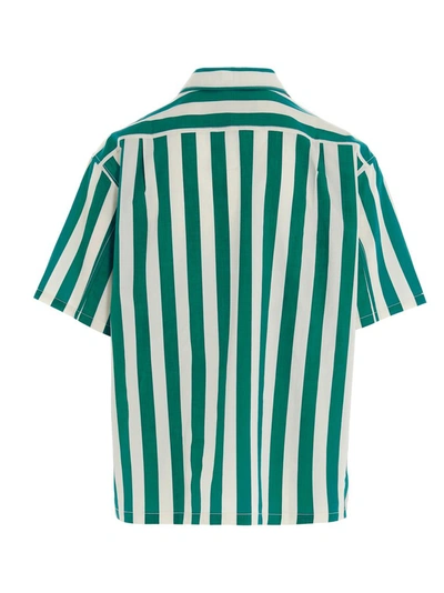 Shop Sunnei Striped Short Sleeve Buttoned Shirt In Multi
