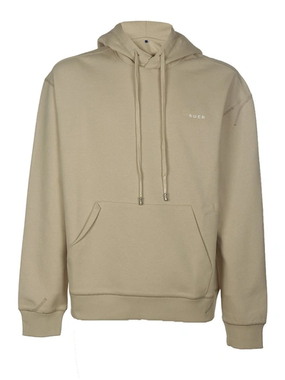 Shop Ader Error Logo Print Hoodie In Beige