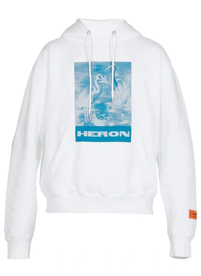Shop Heron Preston Litho Drawstring Hoodie In White