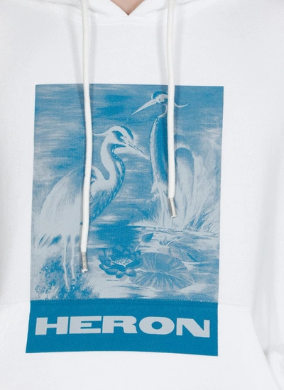Shop Heron Preston Litho Drawstring Hoodie In White