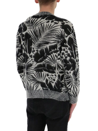 Shop Saint Laurent Tropical Print Crewneck Sweater In Multi