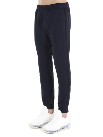 Shop Prada Tapered Jersey Sweatpants In Blue