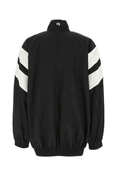 Shop Balenciaga Sporty B Embroidered Tracksuit Jacket In Black