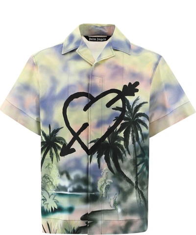 Shop Palm Angels Paradise Bowling Shirt In Multi