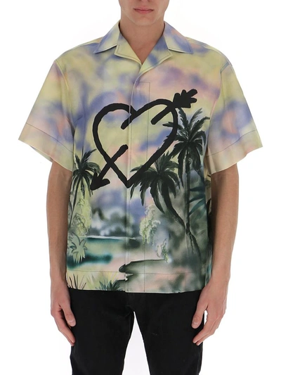 Shop Palm Angels Paradise Bowling Shirt In Multi