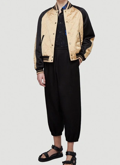 Shop Saint Laurent Teddy Satin Bomber Jacket In Multi