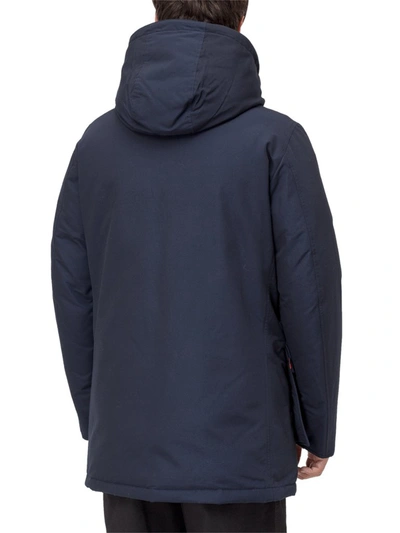 Shop Woolrich Arctic Hooded Down Jacket In Blue