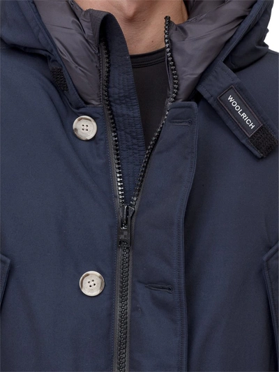 Shop Woolrich Arctic Hooded Down Jacket In Blue