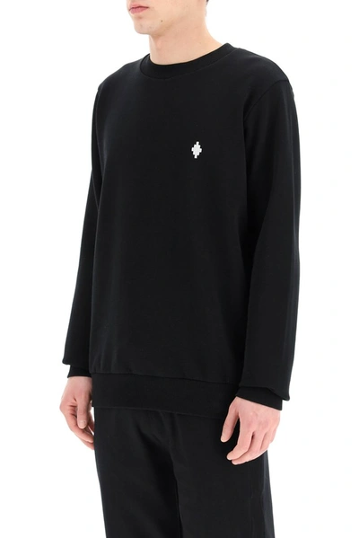 Shop Marcelo Burlon County Of Milan Cross Embroidered Sweatshirt In Black