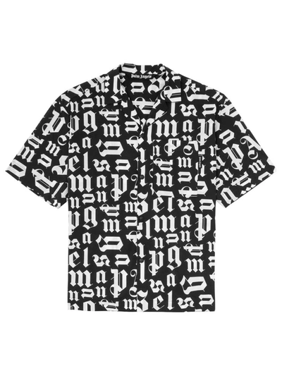 Shop Palm Angels Monogram Print Bowling Shirt In Multi