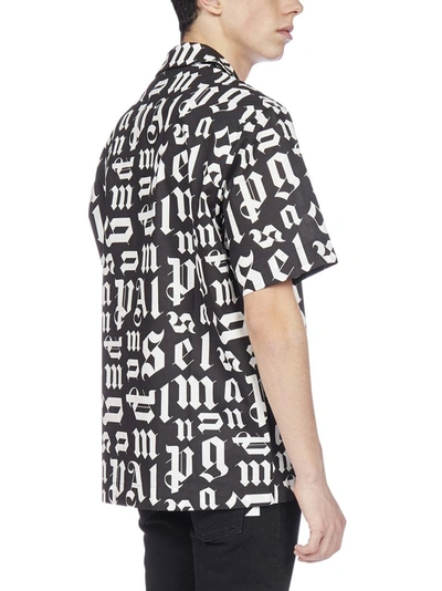 Shop Palm Angels Monogram Print Bowling Shirt In Multi