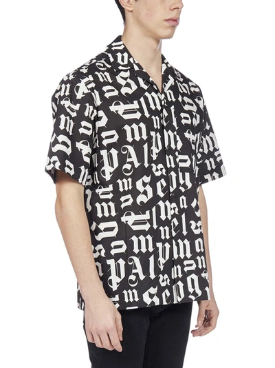 Shop Palm Angels Monogram Print Bowling Shirt In Multi