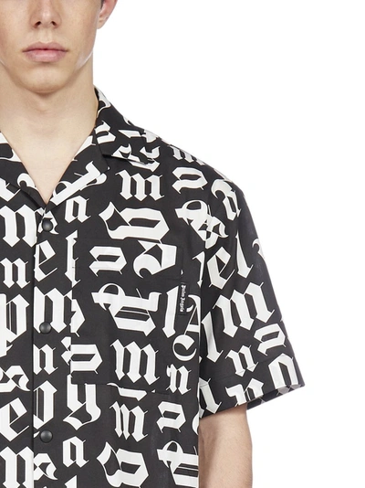 Shop Palm Angels Monogram Print Bowling Shirt In Multi