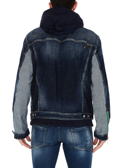 Shop Dsquared2 Layered Denim Jacket In Blue