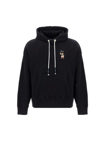 Shop Palm Angels Pirate Bear Hoodie In Black