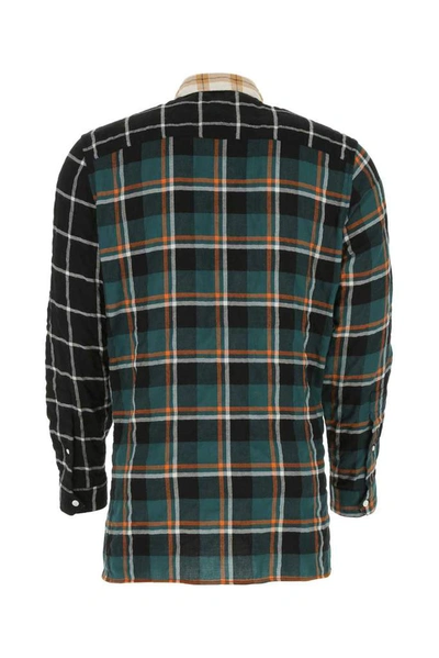 Shop Loewe Checked Panelled Shirt In Multi