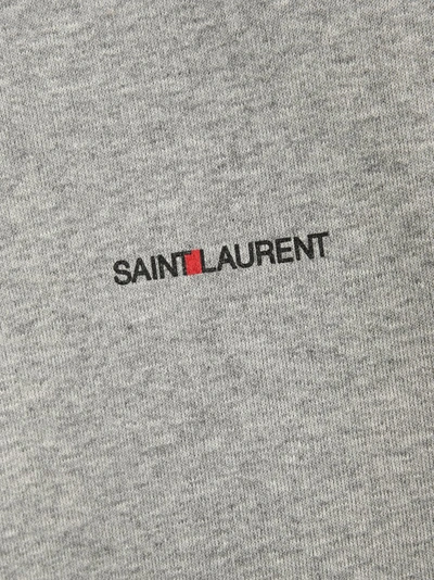 Shop Saint Laurent Logo Printed Long In Grey