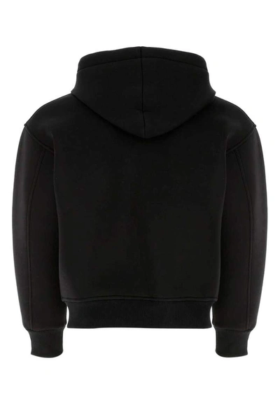Shop Marcelo Burlon County Of Milan Logo Printed Hooded Jacket In Black