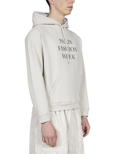 Shop Balenciaga Blurry Slogan Print Hoodie In Grey