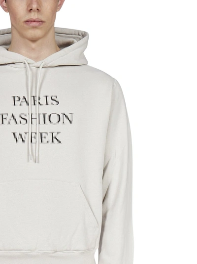 Shop Balenciaga Blurry Slogan Print Hoodie In Grey