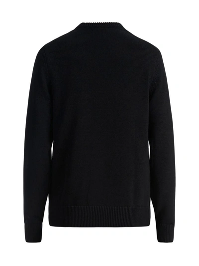 Shop Givenchy Logo Intarsia Sweater In Black